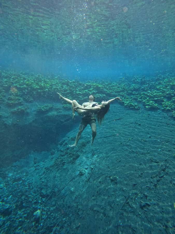 From Flores: Blue Crater Adventure All Inclusive - Crater Azul: swimming time and the underwater photo setup
