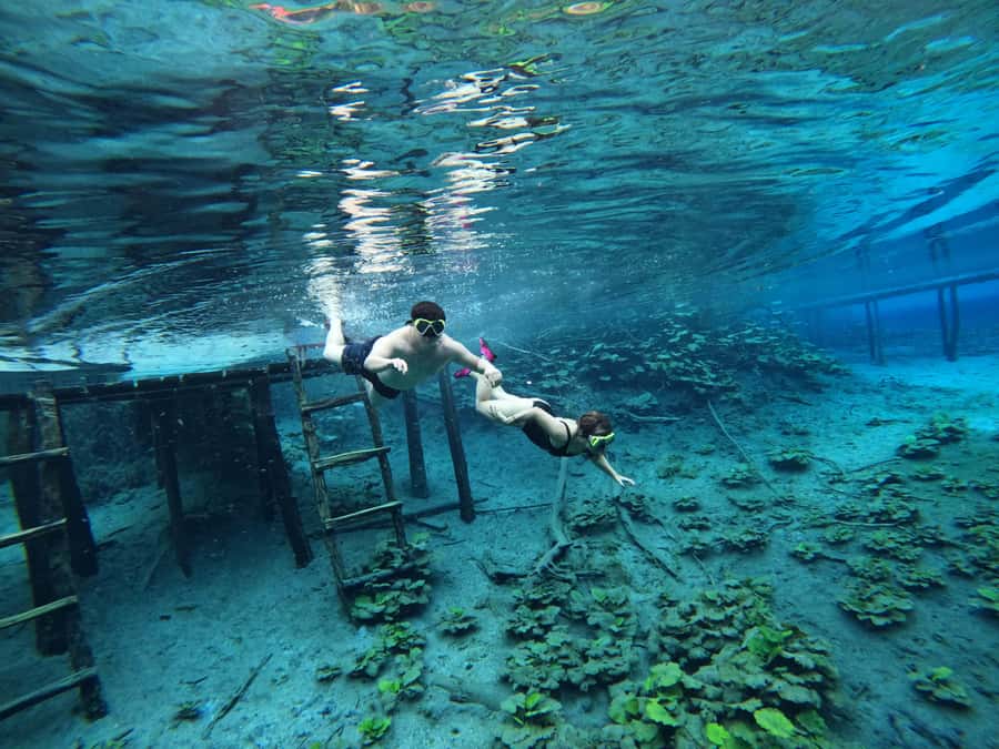 From Flores: Blue Crater Adventure All Inclusive - The Arroyo Pucte water stop, then onward by boat