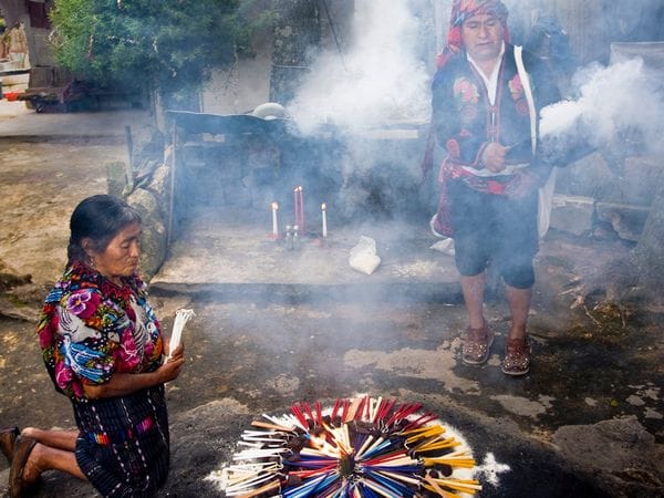 Lake Atitlan: Mayan Ceremony at the Sacred Caves - San Simon shrine, a colonial church, and the 200-foot waterfall
