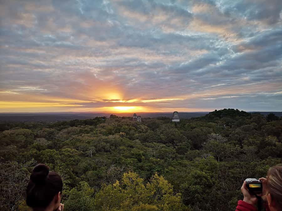 Tikal Sunrise, Archeological focus and Wildlife Spotting - Temple II Viewpoint: The Best Angles for Great Plaza Photos