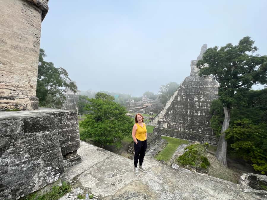 Tikal Sunset, Archeological focus and Wildlife Spotting - Temple V: rounded corners, a north-facing oddball, and the view factor